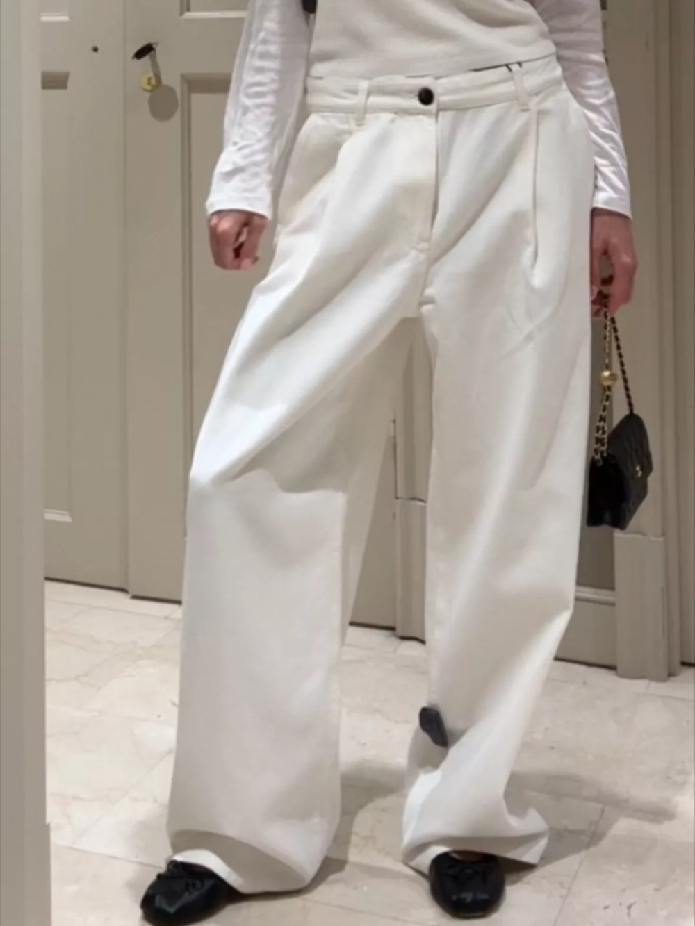 Massimo Dutti  Twill Cotton Trousers w/ Double Darts